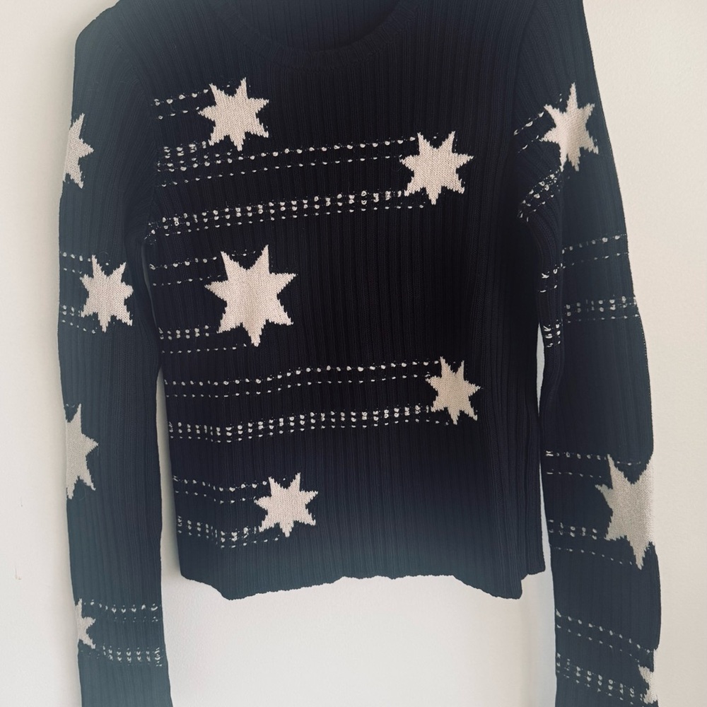 RED Valentino Black and White Star Sweatshirt